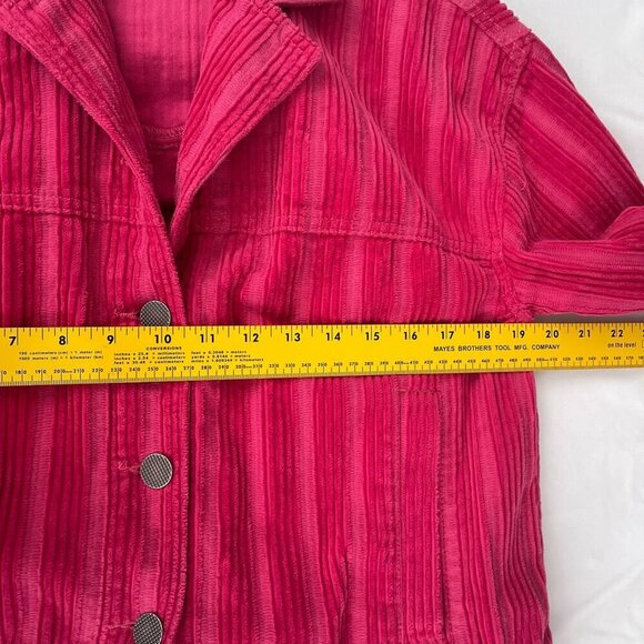 Cabi Cheeky‎ Topper Pink Corduroy Jacket #4124 Long Sleeve Button Front Women XS - Picture 9 of 12